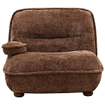 Кресло без подлокотников коричневое ну круглых деревянных ножках Loup Plush Armchair Brown варинант исполнения - 6 | Loft Concept в Омске