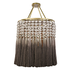 Люстра плетеная с кисточками на золотистом каркасе Boho Tassel Chandelier варинант исполнения - 2 | Loft Concept в Омске