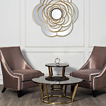 Стол журнальный коричневый на золотом основании Symphony of the Earth варинант исполнения - 2 | Loft Concept в Омске