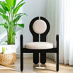 Стул черный из дерева с круглой спинкой Chair in Neoclassical Style варинант исполнения - 2 | Loft Concept в Омске