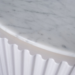 Тумба под телевизор белая овальная с мраморной столешницей Thoroughbass варинант исполнения - 3 | Loft Concept в Омске