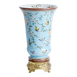 Ваза из голубого фарфора с бронзовыми элементами Blue Garden варинант исполнения - 2 | Loft Concept в Омске