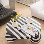 Дизайнерский журнальный стол круглый в чёрно-белую полоску Mypel варинант исполнения - 1 | Loft Concept в Омске