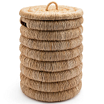 Плетеная корзина с крышкой из плетеного бананового дерева Zuwena Wicker Basket варинант исполнения - 1 | Loft Concept в Омске