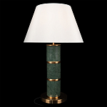Настольная лампа на основании из зеленого мрамора с белым абажуром Noelia Green варинант исполнения - 2 | Loft Concept в Омске
