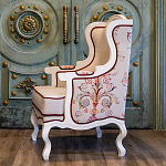 Кресло из массива бука бежевое с растительным орнаментом Raffael Beige Floral Armchair варинант исполнения - 9 | Loft Concept в Омске
