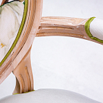 Стул с подлокотниками золотистый из бука с изображением птиц и цветов Blooming Birds варинант исполнения - 3 | Loft Concept в Омске