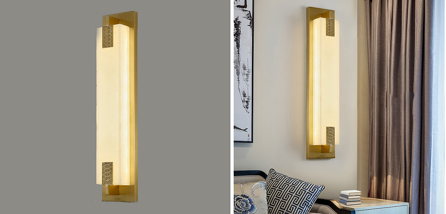 Накладной Настенный светильник Арт-Деко натуральный мрамор Art-Deco Wall Lamp Накладной Настенный светильник Арт-Деко натуральный мрамор Art-Deco Wall Lamp - Loft-Concept в Омске