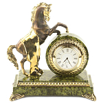 Часы настольные бронзовые с декором в виде коня Horse Stone Clock варинант исполнения - 3 | Loft Concept в Омске