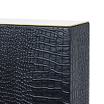 Настольная лампа с черным основанием из текстурированной кожи и белым абажуром Noir Allure  варинант исполнения - 3 | Loft Concept в Омске