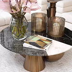 Дизайнерский журнальный стол с круглой столешницей на 3-х геометрических ножках Lehumod варинант исполнения - 2 | Loft Concept в Омске