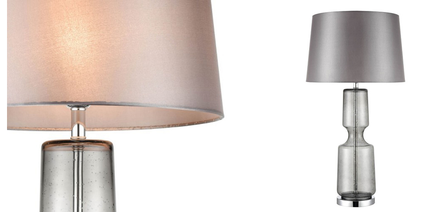 Настольная лампа Серое Стекло Antero Chrome Table Lamp Настольная лампа Серое Стекло Antero Chrome Table Lamp - Loft-Concept в Омске