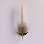 Бра с изогнутым рельефным плафоном Textured Glass варинант исполнения - 3 | Loft Concept в Омске