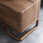 Прикроватный деревянный столик с 2-мя ящиками Moon Walnut Furniture варинант исполнения - 5 | Loft Concept в Омске