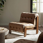 Кресло с деревянным каркасом и обивкой из кожи Medieval Furniture варинант исполнения - 2 | Loft Concept в Омске