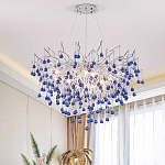 Люстра с синими стеклянными подвесками в форме капель FAIRYTREE Light варинант исполнения - 2 | Loft Concept в Омске