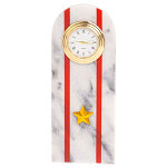 Часы погон МВД подарочные настольные из натурального камня Мрамор Military Clock варинант исполнения - 4 | Loft Concept в Омске