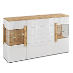 Комод с белым глянцевым фасадом с 2-мя дверцами и ящиками Grace of Furniture  варинант исполнения - 1 | Loft Concept в Омске