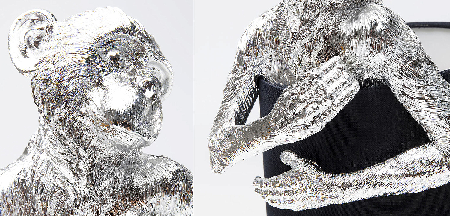 Настольная лампа Silver Monkey Hugging Lampshade Настольная лампа Silver Monkey Hugging Lampshade - Loft-Concept в Омске