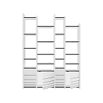 Стеллаж прямой ассиметричный с полками и 4-мя дверцами ARYA BOOKCASE WHITE варинант исполнения - 1 | Loft Concept в Омске