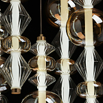 Люстра с плафонами из прозрачного и янтарного стекла в виде шаров и ромбов Gabriel Scott Luna варинант исполнения - 5 | Loft Concept в Омске