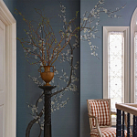 Обои ручная роспись Nara Original colourway on Summer Sky slub silk варинант исполнения - 1 | Loft Concept в Омске