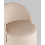 Пуф Loreen со спинкой вращающийся велюр молочный варинант исполнения - 2 | Loft Concept в Омске