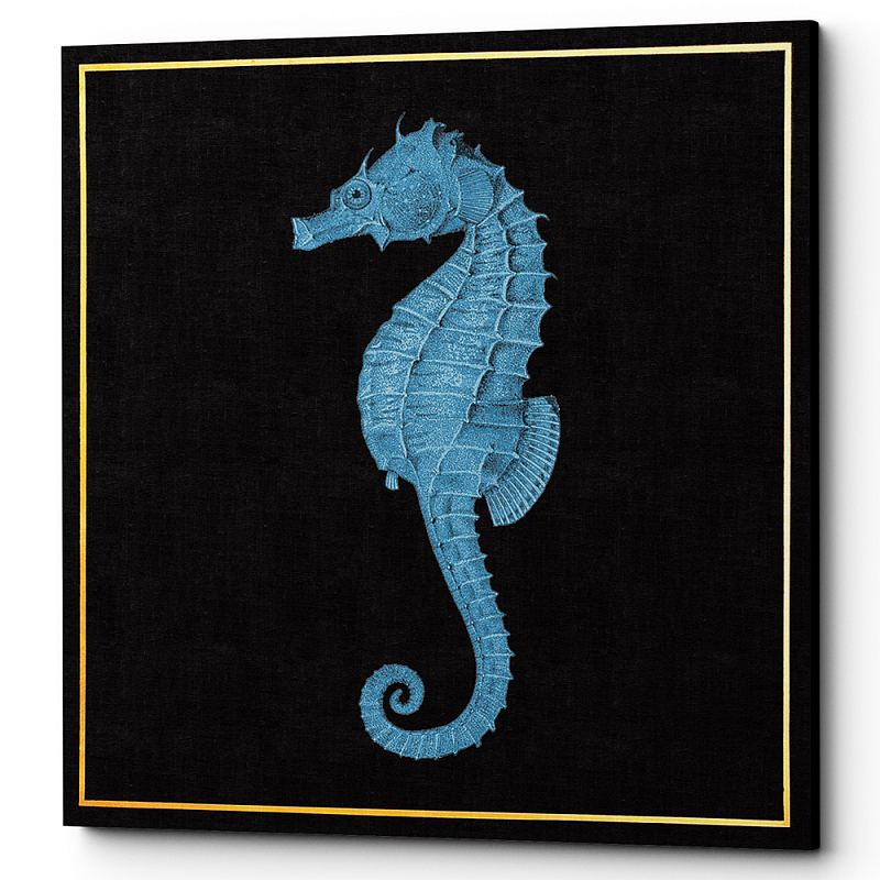 Постер Blue Sea Horse Poster Черный Морская синь Постер Blue Sea Horse Poster Черный Морская синь в Омске | Loft Concept