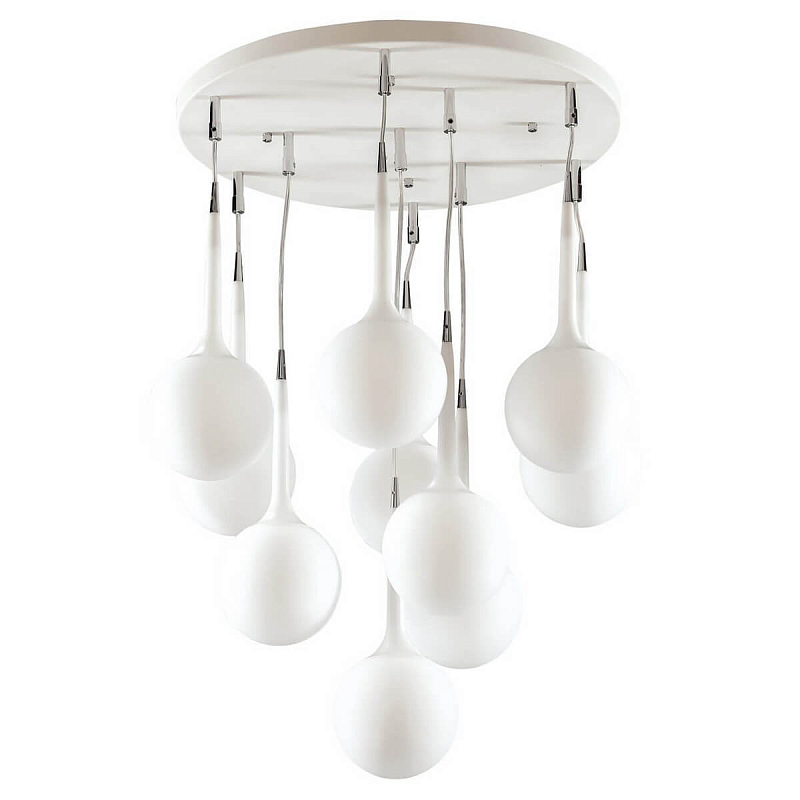 Люстра Faliero Ball 10 Light Хром Белый Люстра Faliero Ball 10 Light Хром Белый в Омске | Loft Concept