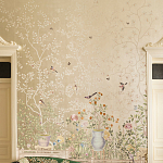 Обои ручная роспись Temple Newsam White Gold gilded silk варинант исполнения - 3 | Loft Concept в Омске