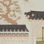 Обои ручная роспись The Art of Learning and Steps for the Flowers by Teo Yang Original colourway on Icefield India tea paper варинант исполнения - 2 | Loft Concept в Омске