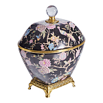 Шкатулка черного цвета с цветочной росписью Eden Garden варинант исполнения - 4 | Loft Concept в Омске