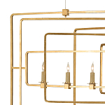 Люстра золотая из пересекающихся прямоугольных элементов Thin Intersecting Rectangles варинант исполнения - 1 | Loft Concept в Омске