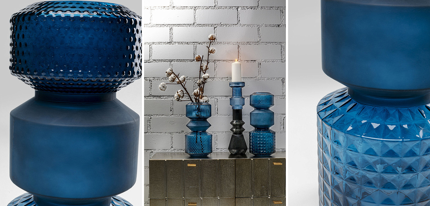 Ваза Geometric Blue Glass Vase 42 Ваза Geometric Blue Glass Vase 42 - Loft-Concept в Омске