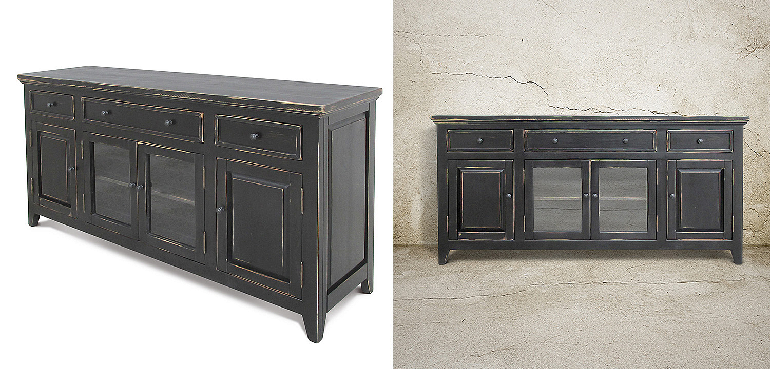 Комод длинный в стиле прованс Geronimo Provence HARMONIE Weathered Charcoal long Комод длинный в стиле прованс Geronimo Provence HARMONIE Weathered Charcoal long - Loft-Concept в Омске