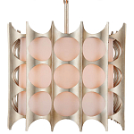 Люстра овальной формы с фактурным серебряным каркасом и тканевым абажуром Silver Honeycomb варинант исполнения - 2 | Loft Concept в Омске