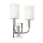 Бра с прямоугольным основанием и 2-мя белыми цилиндрическими льняными абажурами Feiss варинант исполнения - 1 | Loft Concept в Омске