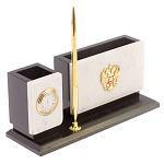 Настольный письменный набор из мрамора с часами и ручкой Marble Accessory варинант исполнения - 2 | Loft Concept в Омске