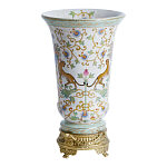 Ваза из фарфора на бронзовом основании Turquoise Blooming Garden варинант исполнения - 2 | Loft Concept в Омске