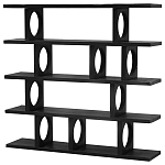 Стеллаж деревянный Noyer Wooden Black Rack варинант исполнения - 1 | Loft Concept в Омске