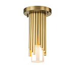 Потолочный светильник латунного цвета с цилиндрическим белым матовым плафоном Elstead Lighting варинант исполнения - 1 | Loft Concept в Омске