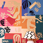 Обои ручная роспись в стиле Арт-деко Jazz Original colourway on painted silk with embroidery варинант исполнения - 2 | Loft Concept в Омске