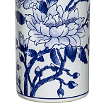 Ваза цилиндрической формы с крышкой и синим цветочным узором на белом фоне Blue & White Ornament варинант исполнения - 2 | Loft Concept в Омске
