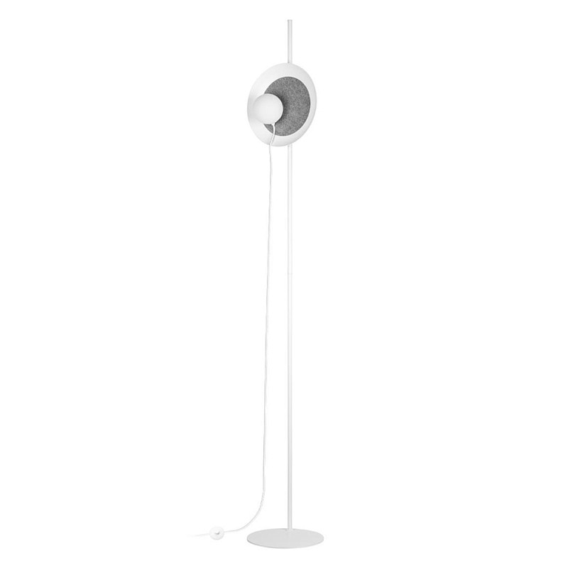 Торшер круглый с белым матовым плафоном шарообразной формы Margott Lighting Белый Черный Серый Торшер круглый с белым матовым плафоном шарообразной формы Margott Lighting Белый Черный Серый в Омске | Loft Concept