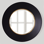 Чёрное настенное зеркало с золотым кантом Porunalia варинант исполнения - 2 | Loft Concept в Омске