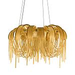 Люстра подвесная круглая с изогнутыми металлическими дугами и ниспадающими цепочками 65 см Atlantis Chain варинант исполнения - 1 | Loft Concept в Омске