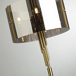 Торшер с круглым плафоном на высокой бронзовой ножке с вертикальным декором из металлических трубок Sohne варинант исполнения - 4 | Loft Concept в Омске