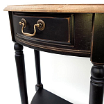 Консоль полукруглая из массива березы с ящиком и полкой в стиле прованс Vintage варинант исполнения - 3 | Loft Concept в Омске