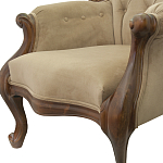 Кресло с мягкой обивкой из светло-коричневого велюра на 4-х деревянных ножках Evelyn Classical Armchair варинант исполнения - 4 | Loft Concept в Омске
