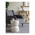 Приставной столик с мозаичным рисунком из раковин устриц Bone Inlay варинант исполнения - 8 | Loft Concept в Омске